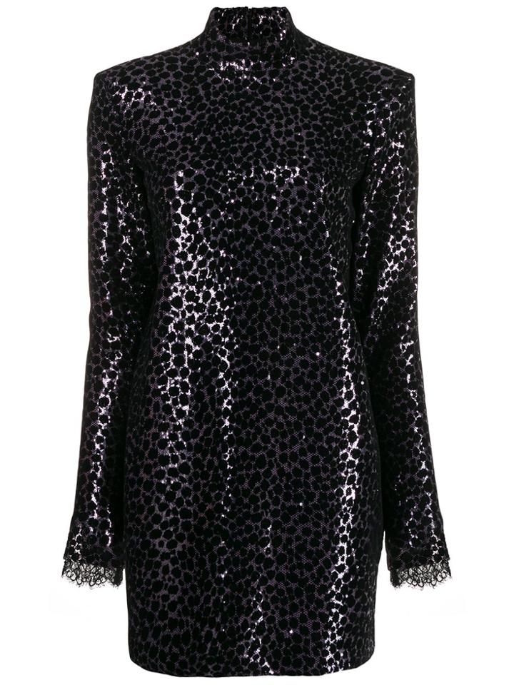 Philosophy Di Lorenzo Serafini Leopard Print Sequin Embellished Dress