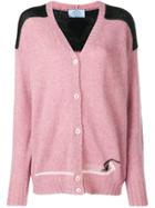 Prada Logo Knitted Cardigan - Pink