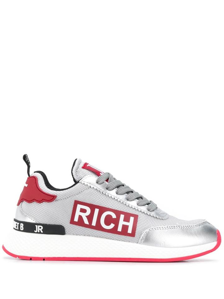 John Richmond Side Logo Print Sneakers - Grey