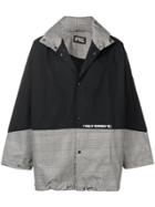 Represent Check Panel Coat - Black