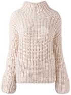 Iris Von Arnim Turtleneck Ribbed Sweater, Women's, Size: Medium, Nude/neutrals, Cashmere