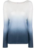 Majestic Filatures Ombre Knitted Round Neck Top - Blue