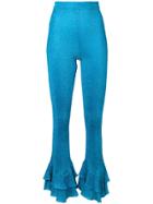Moschino Ruffle-trimmed Trousers - Blue