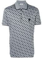 Versace Collection Geometric Print Polo Shirt - Black