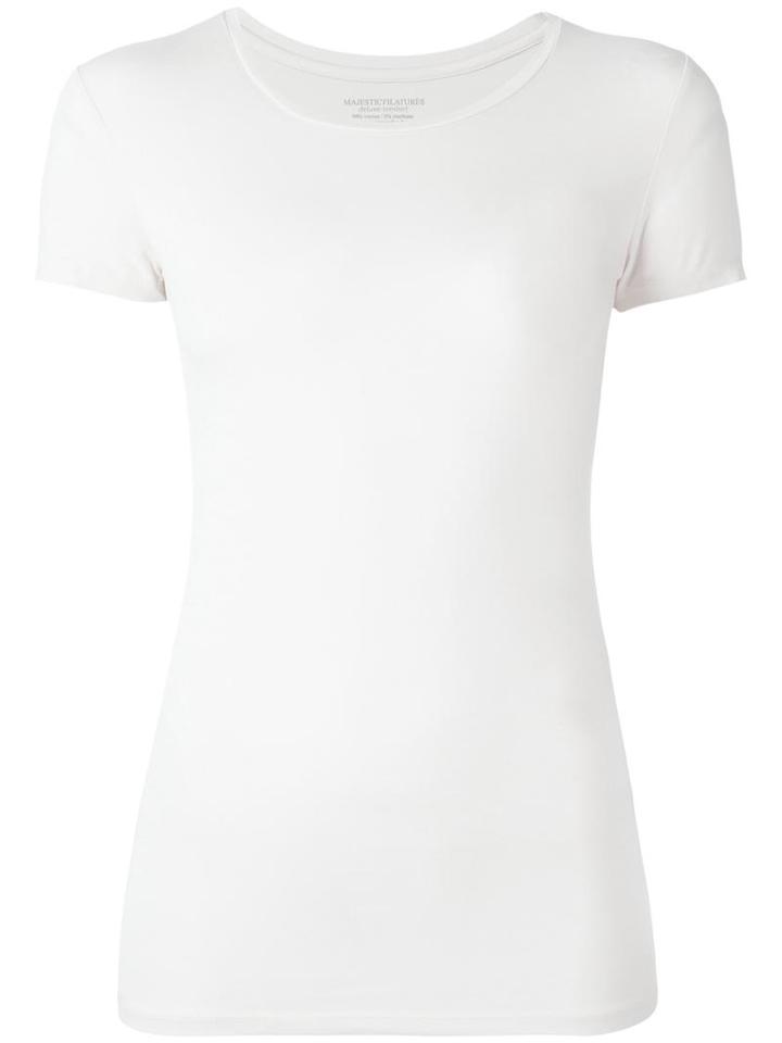 Majestic Filatures Round Neck T-shirt, Women's, Size: 4, White, Spandex/elastane/viscose