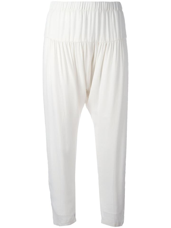 Twin-set - Cropped Trousers - Women - Cotton/polyamide/polyester/viscose - 40, Women's, White, Cotton/polyamide/polyester/viscose