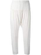 Twin-set - Cropped Trousers - Women - Cotton/polyamide/polyester/viscose - 40, Women's, White, Cotton/polyamide/polyester/viscose