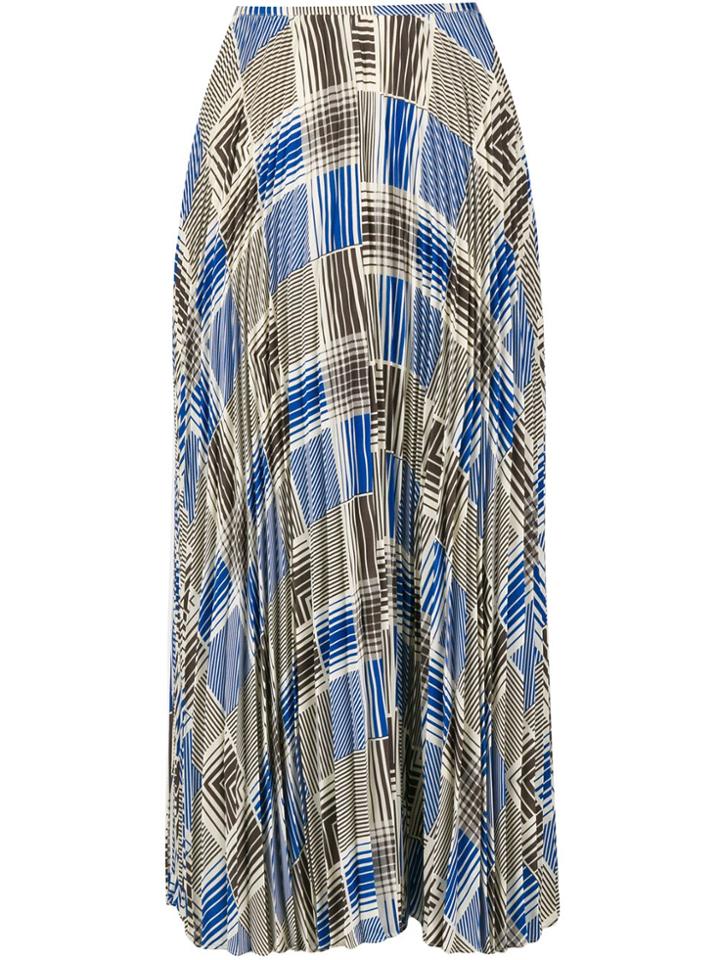 Joseph Checked Pleated Skirt - Nude & Neutrals