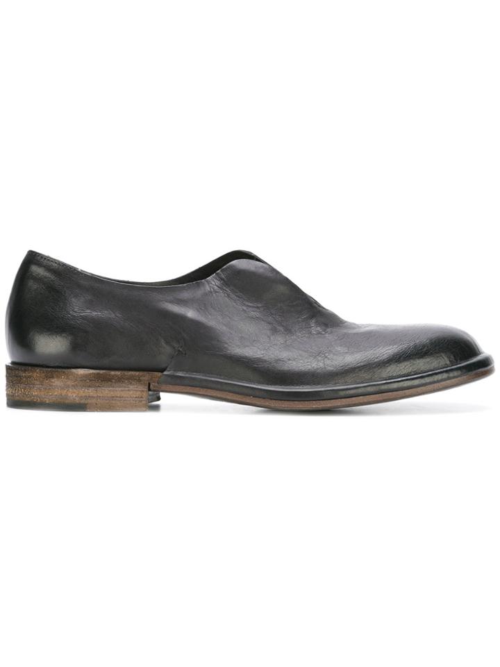 Del Carlo Front Slit Slippers - Black