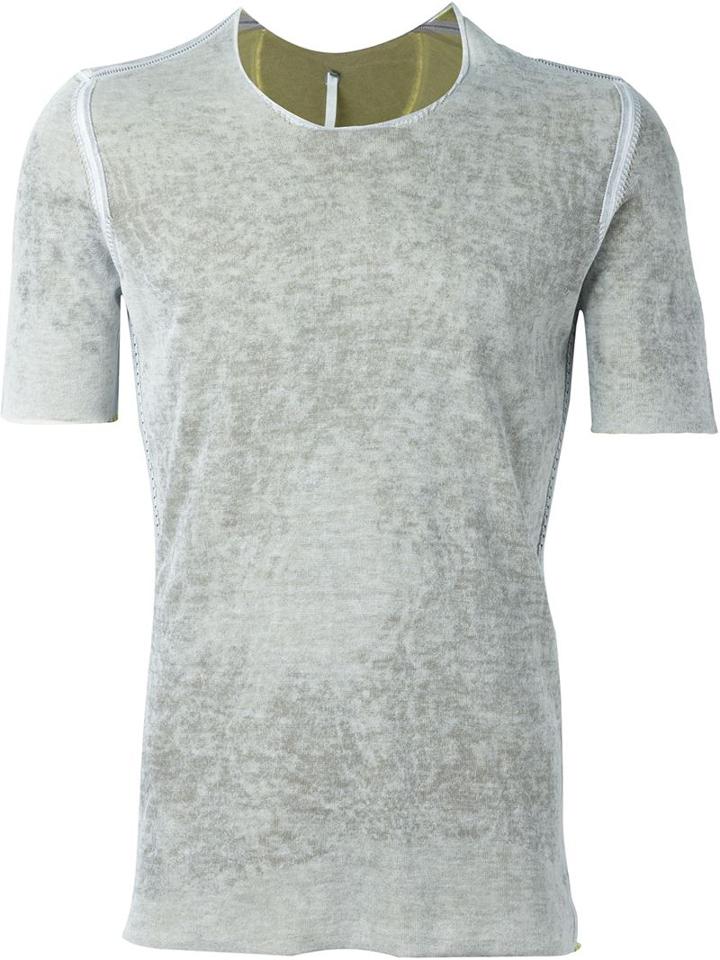 Label Under Construction Faded Effect Fitted T-shirt