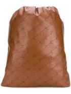 Stella Mccartney Logo Perforated Drawstring Backpack - Brown