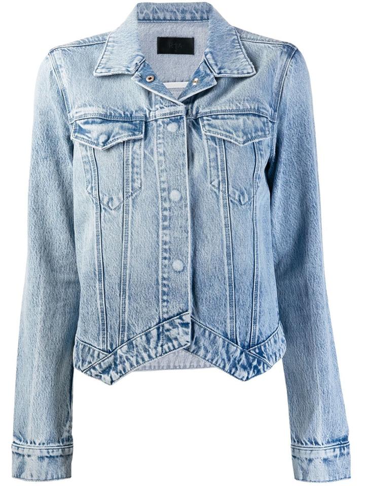 Rta Pointed Hem Denim Jacket - Blue