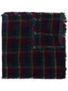 Faliero Sarti Check Fringed Scarf - Red