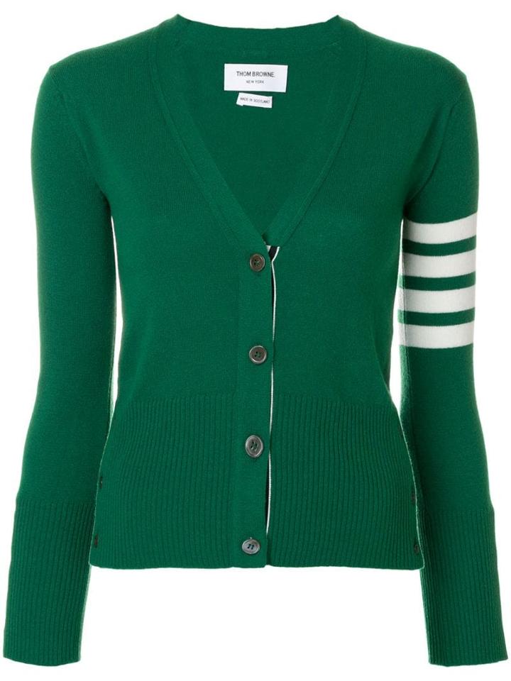 Thom Browne Classic 4-bar Cashmere Cardigan - Green