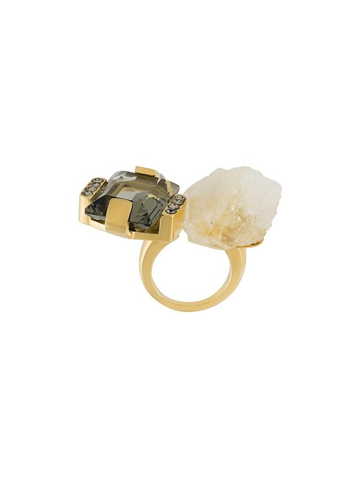Marni Citrine Strass Ring, Women's, Size: Medium, Metallic