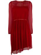 No21 Asymmetric Pleated Dress - Red