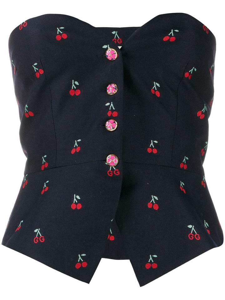 Gucci Cherry Fil Coupé Top - Blue