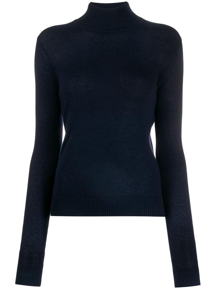 Theory Knitted Turtle Neck Top - Blue