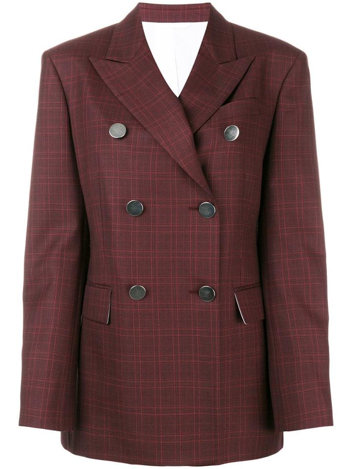 Calvin Klein 205w39nyc Tartan Double-breasted Blazer - Red