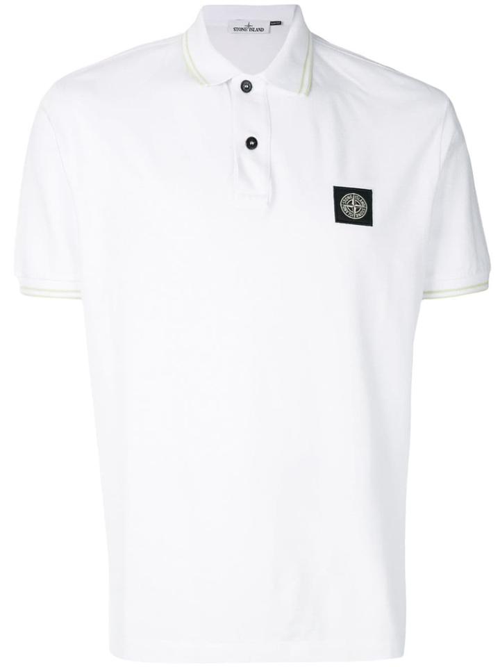 Stone Island Logo Polo Shirt - White