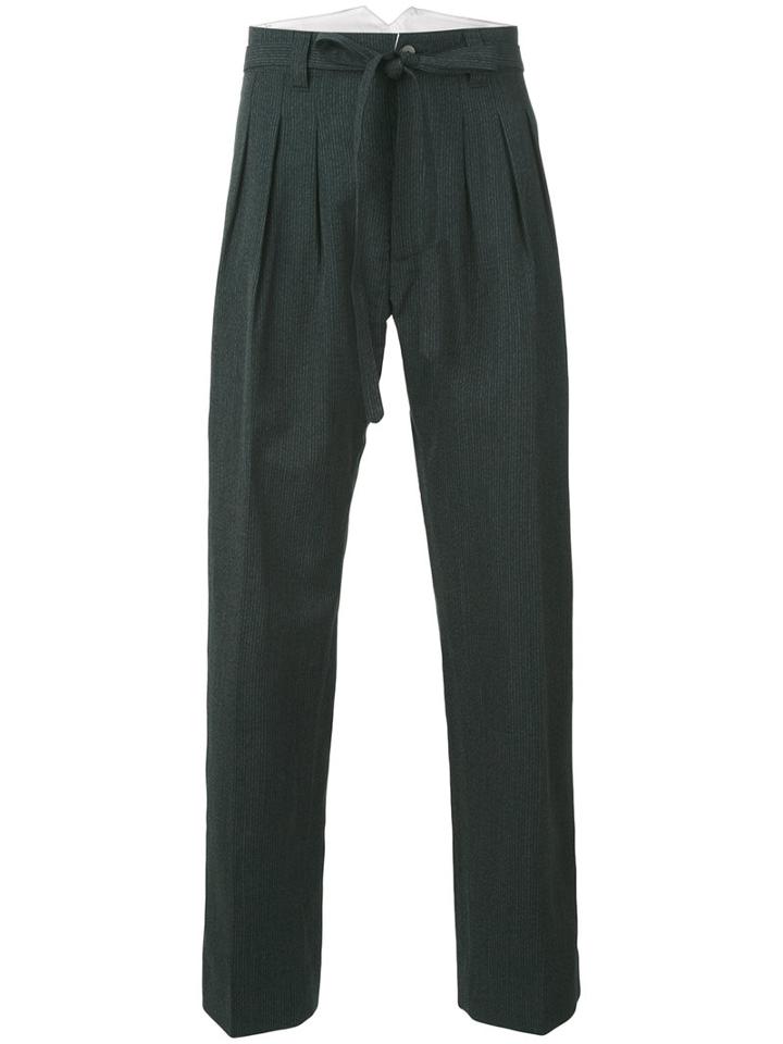 Visvim - Hakama Pants Pinstripe - Men - Cotton/linen/flax/mohair/wool - 4, Green, Cotton/linen/flax/mohair/wool