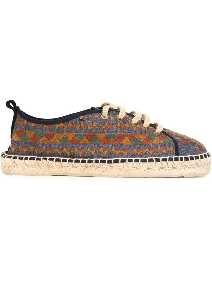 Manebi Yucatán Espadrilles, Men's, Size: 45, Blue, Cotton/jute/straw/rubber