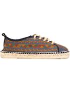 Manebi Yucatán Espadrilles, Men's, Size: 45, Blue, Cotton/jute/straw/rubber