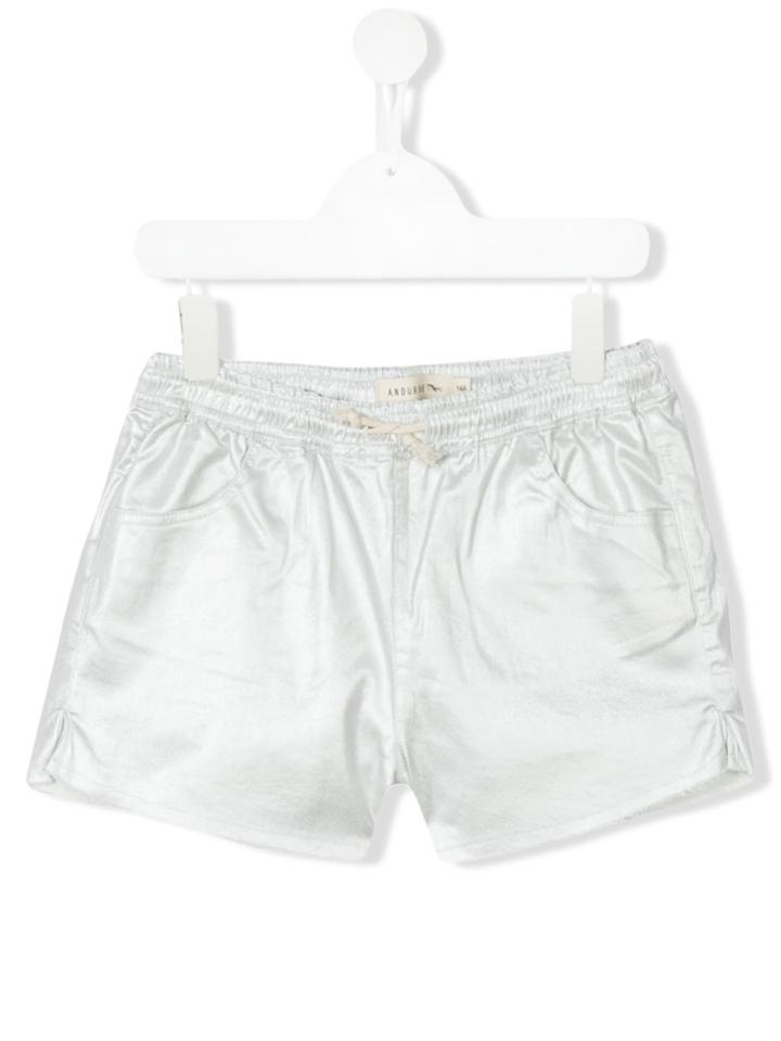 Andorine Drawstring Metallic Running Shorts