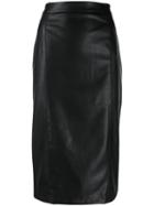 Be Blumarine Faux Leather Pencil Skirt - Black