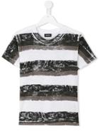 Diesel Kids Striped T-shirt, Boy's, Size: 10 Yrs, White
