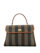 Fendi Pre-owned Pequin Pattern Handbag - Brown