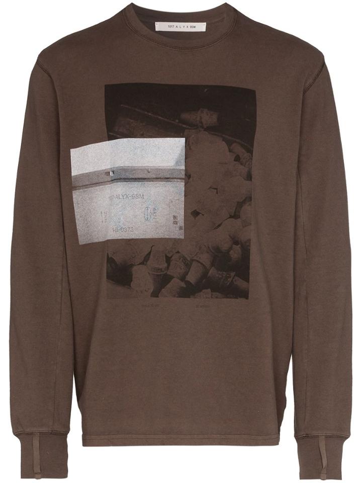 1017 Alyx 9sm Photo Print Long Sleeve T-shirt - Brown