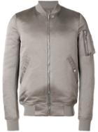 Rick Owens - Bomber Jacket - Men - Feather Down/polyester/cupro/goose Down - 50, Grey, Feather Down/polyester/cupro/goose Down