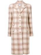 Chanel Vintage Checked Coat - Brown