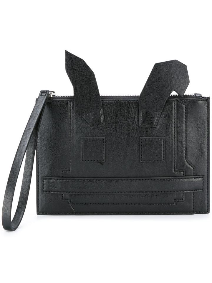 Mcq Alexander Mcqueen 'electro Bunny' Clutch, Women's, Black, Leather