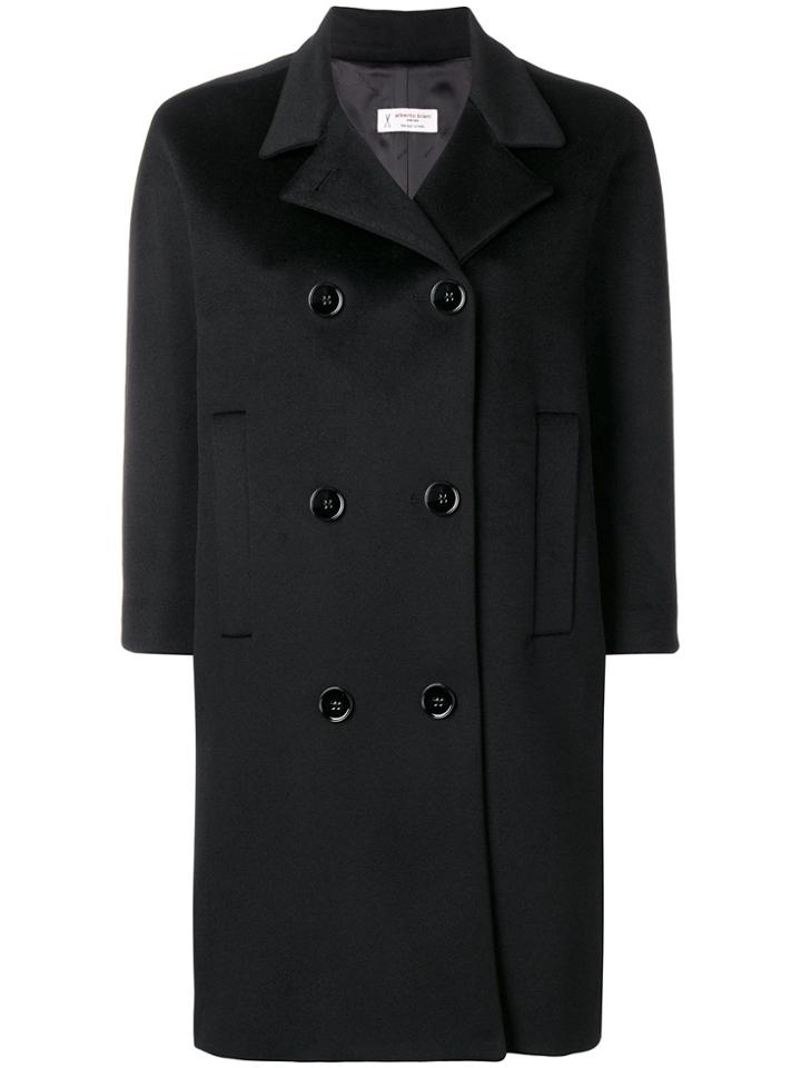 Alberto Biani Double Breasted Coat - Black