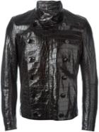 Giorgio Armani Alligator Leather Buttoned Jacket