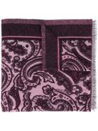 Etro Paisley Print Scarf, Men's, Pink/purple, Silk/polyamide/wool