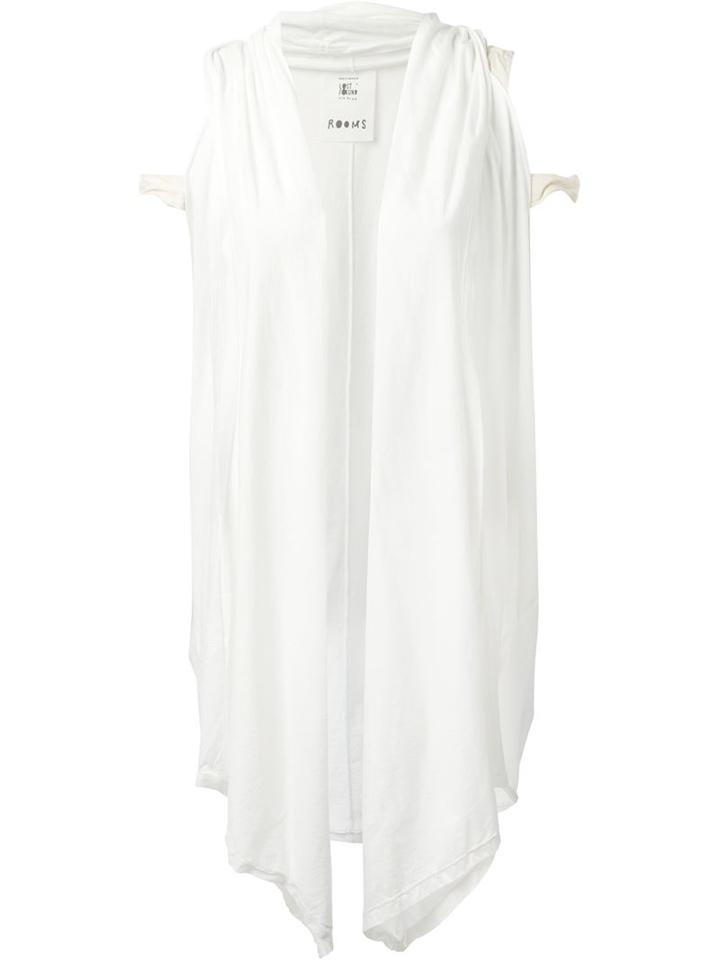 Lost & Found Ria Dunn Hooded Sleeveless Cardigan Coat, Women's, Size: M, White, Cotton