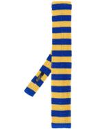 Nicky Stripe Knitted Tie - Yellow