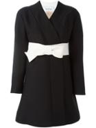 Valentino Bow Belt Dress, Women's, Size: 44, Black, Silk/virgin Wool