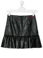 Philosophy Di Lorenzo Serafini Kids Teen Faux Leather Skirt - Black