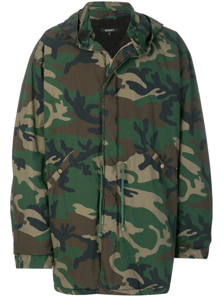 Yeezy Camouflage Oversized Parka - Green