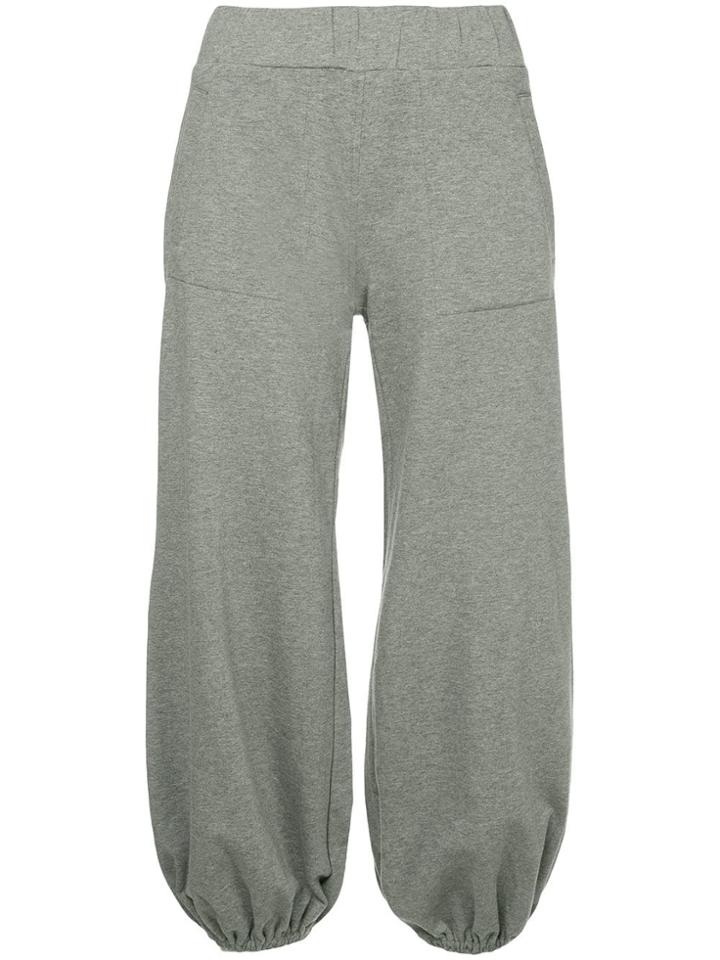 Norma Kamali Elastic Cuffs Cropped Trousers - Grey