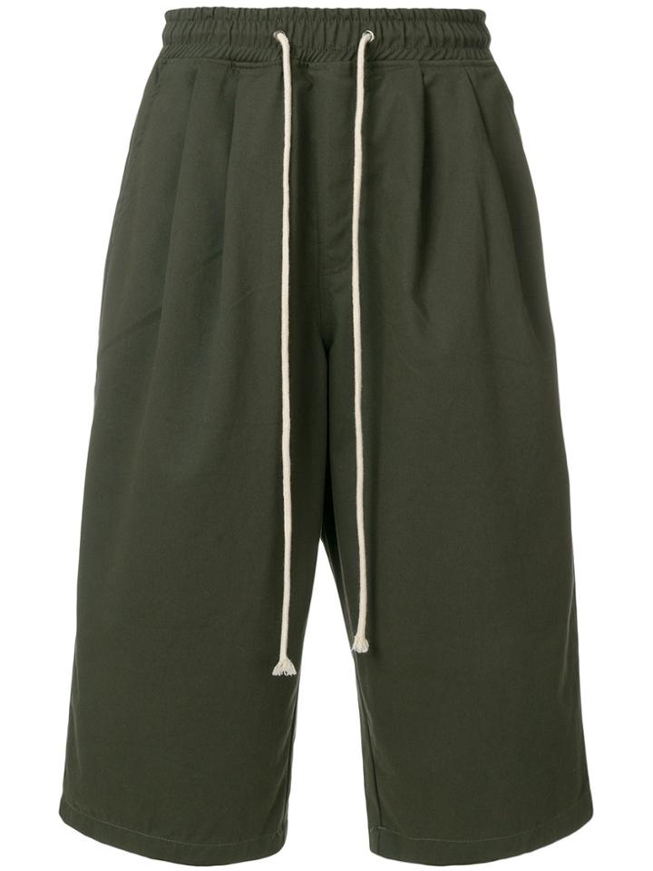 Yuiki Shimoji Drop Crotch Cropped Trousers - Green