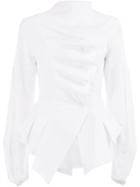 Aganovich Asymmetric Ruffle Shirt - White