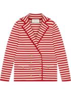 Gucci Striped Wool Jacket With Patch - White