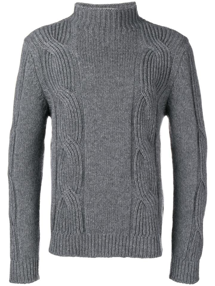 Fay Cable-knit Jumper - Grey