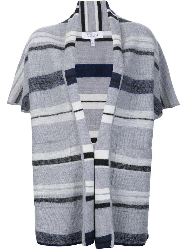 Derek Lam 10 Crosby Shortsleeved Blanket Cardigan, Women's, Size: Small, Black, Wool