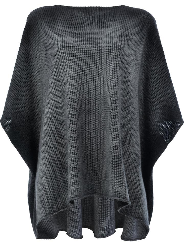 Avant Toi Knitted Ribbed Blouse - Grey